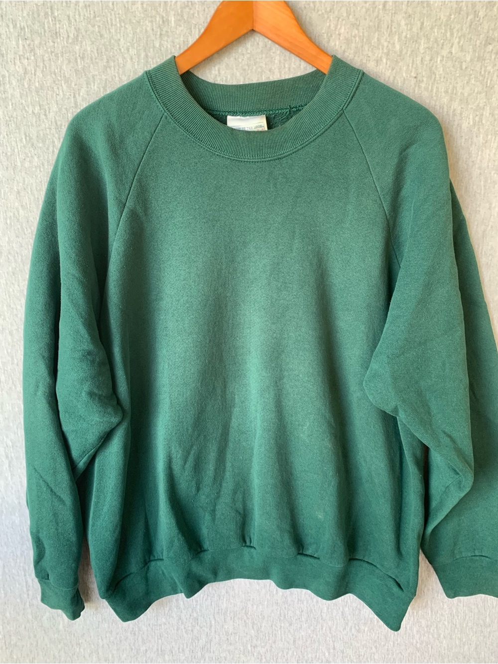 Vintage Blank Green Crewneck Sweatshirt 90s Sweater
